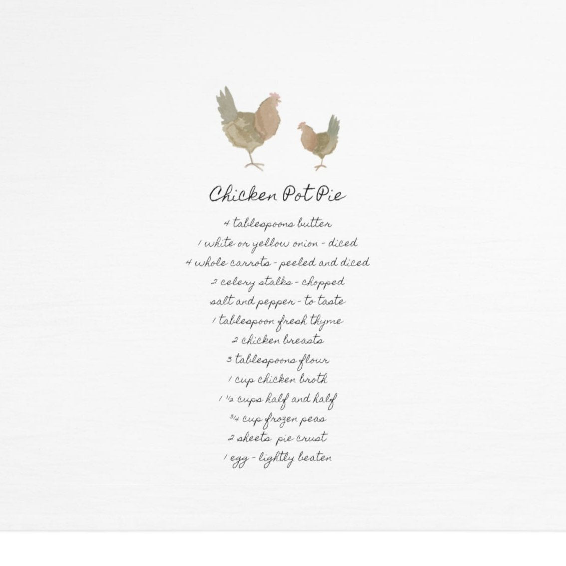 Chicken Pot Pie Tea Towel