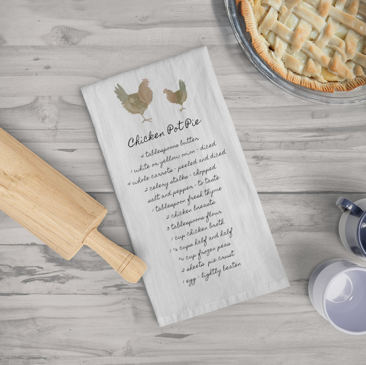 Chicken Pot Pie Tea Towel